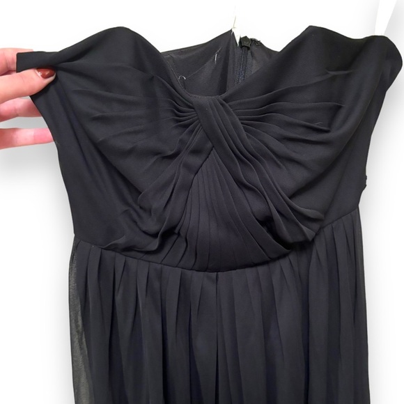 David’s Bridal Elegant Black Strapless Formal Empire Waist Maxi Dress - Picture 11 of 15